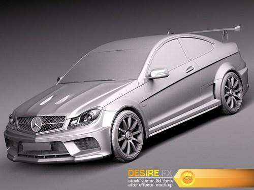 Mercedes-Benz C63 AMG Black Series 2012 3D Model (9)