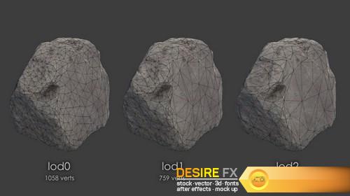 Photoreal Stones 3D Models (9)