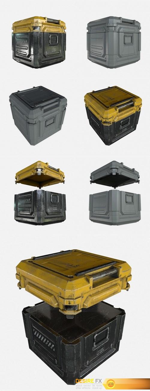 Sci-Fi Industrial Crate Collection 3D Model (2)