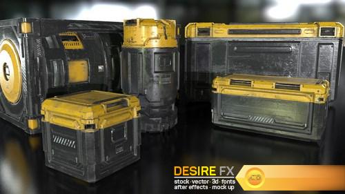 Sci-Fi Industrial Crate Collection 3D Model (3)