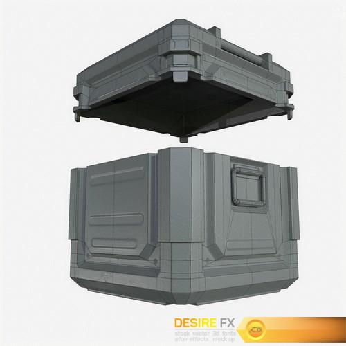 Sci-Fi Industrial Crate Collection 3D Model (9)