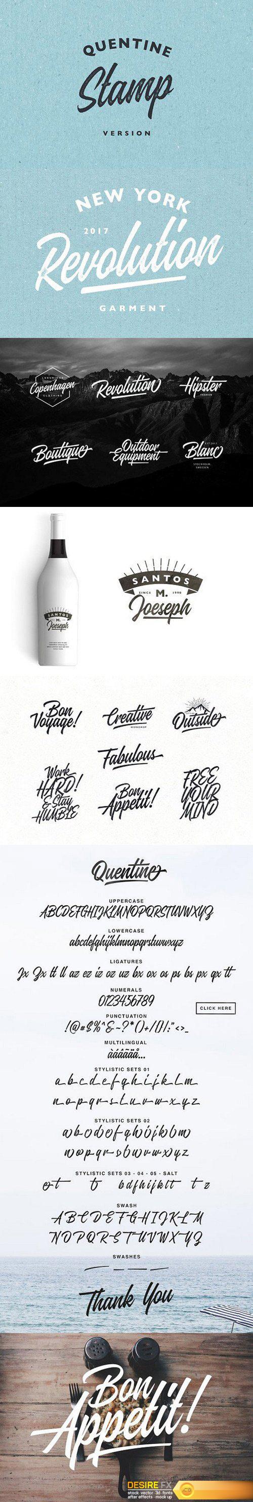 CM - Quentine Script Fonts 1472506