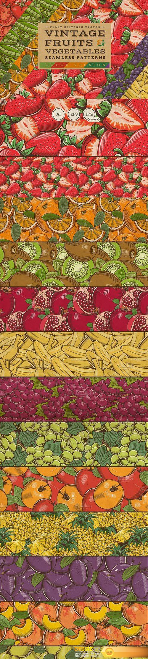 CM - Fruits & Vegetables Vintage Patterns 1351188