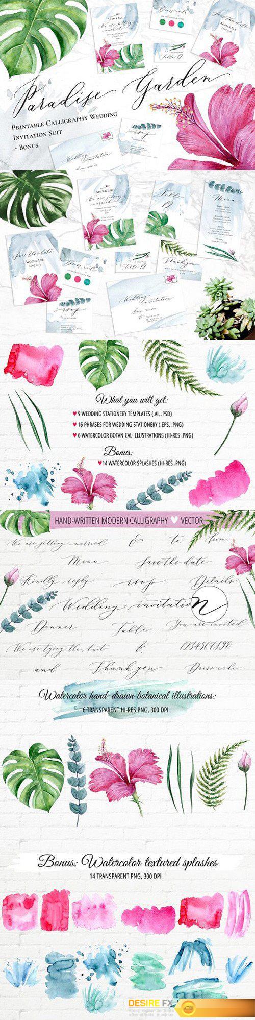 CM - Calligraphy Wedding Invitation Suit 1272196