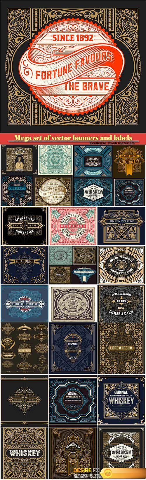 Mega set of vector banners and labels