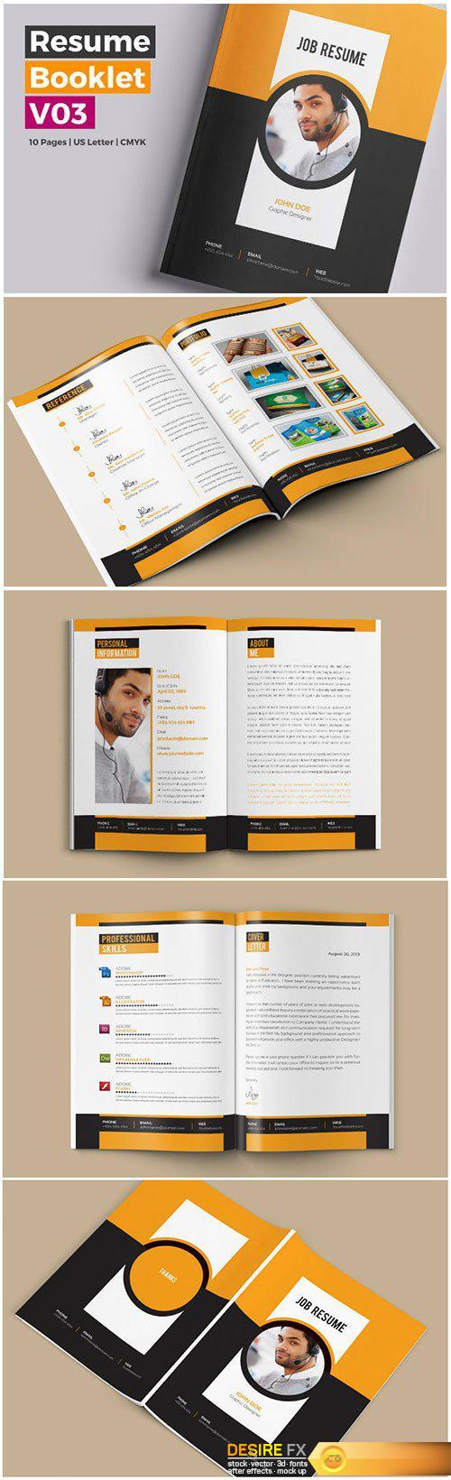 10 Pages Professional Resume / CV Booklet V03