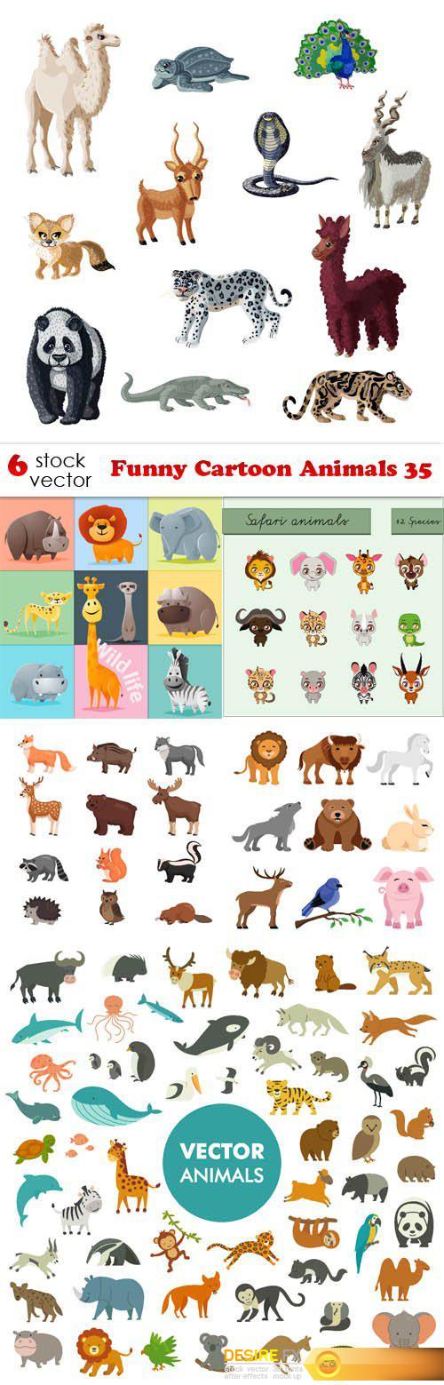 Vectors - Funny Cartoon Animals 35