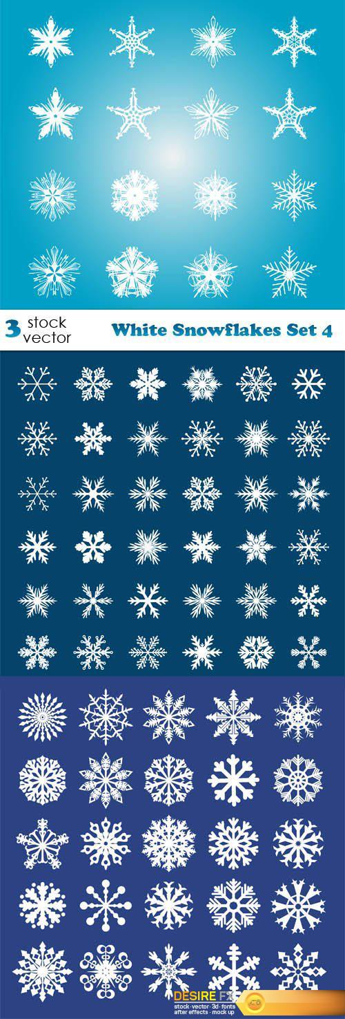 Vectors - White Snowflakes Set 4