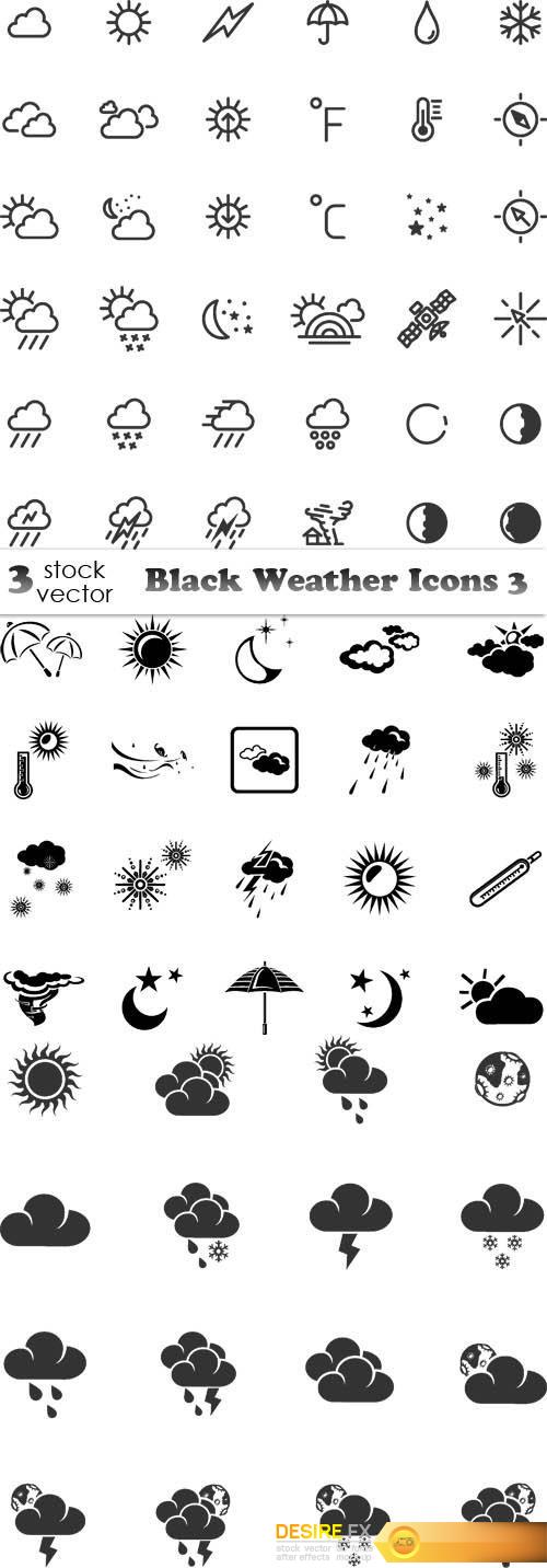 Vectors - Black Weather Icons 3