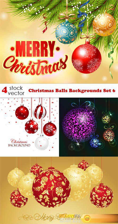 Vectors - Christmas Balls Backgrounds Set 6
