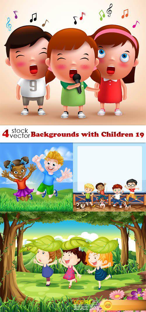 Vectors - Backgrounds with Children 19