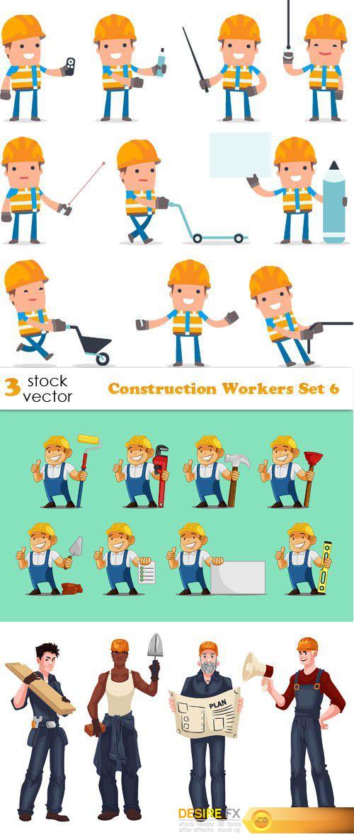 Vectors - Construction Workers Set 6