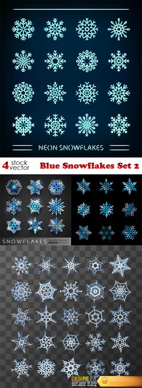 Vectors - Blue Snowflakes Set 2