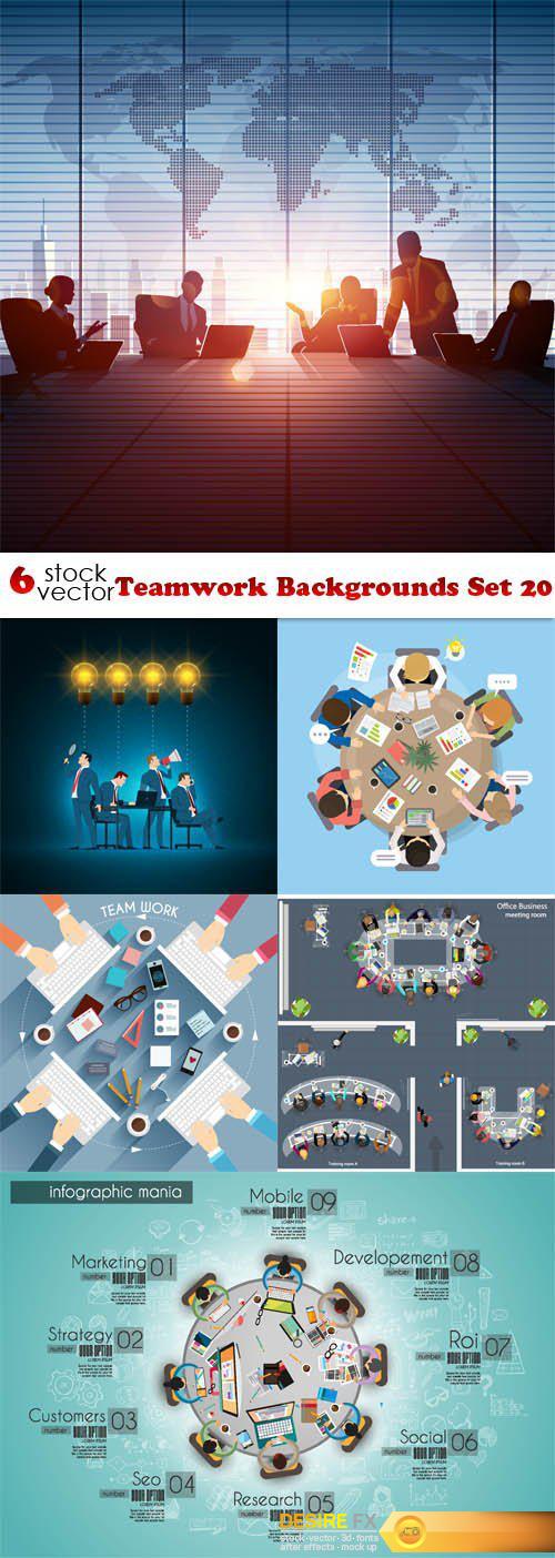 Vectors - Teamwork Backgrounds Set 20