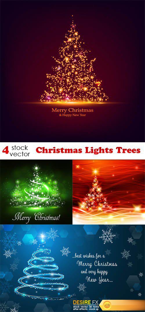 Vectors - Christmas Lights Trees