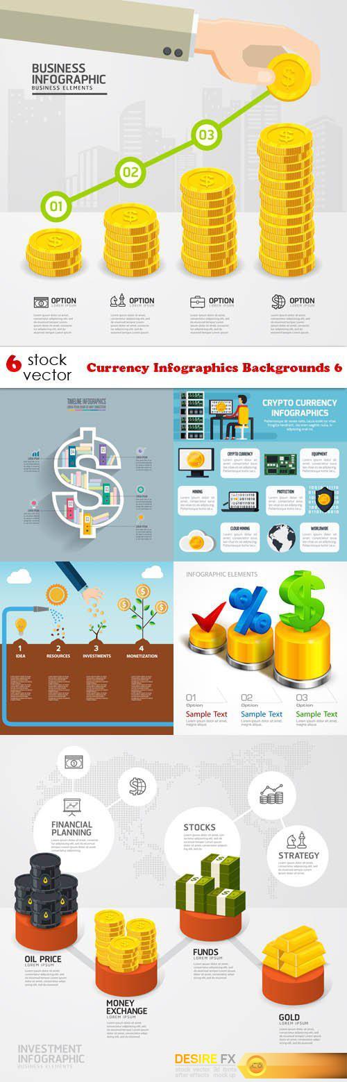 Vectors - Currency Infographics Backgrounds 6