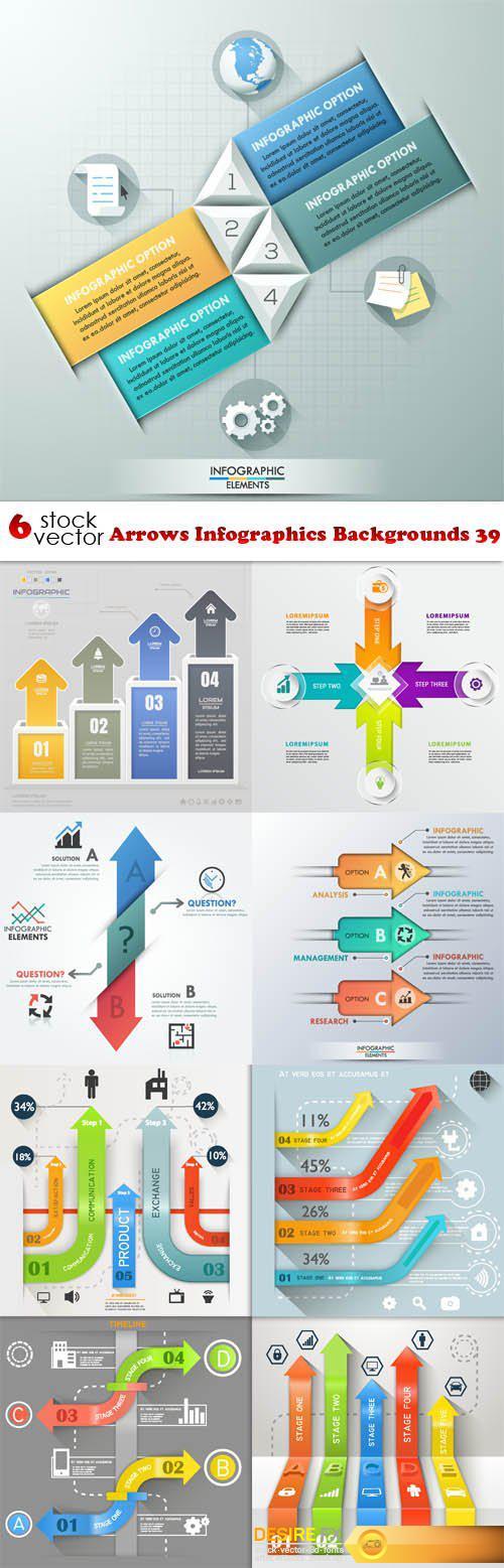 Vectors - Arrows Infographics Backgrounds 39