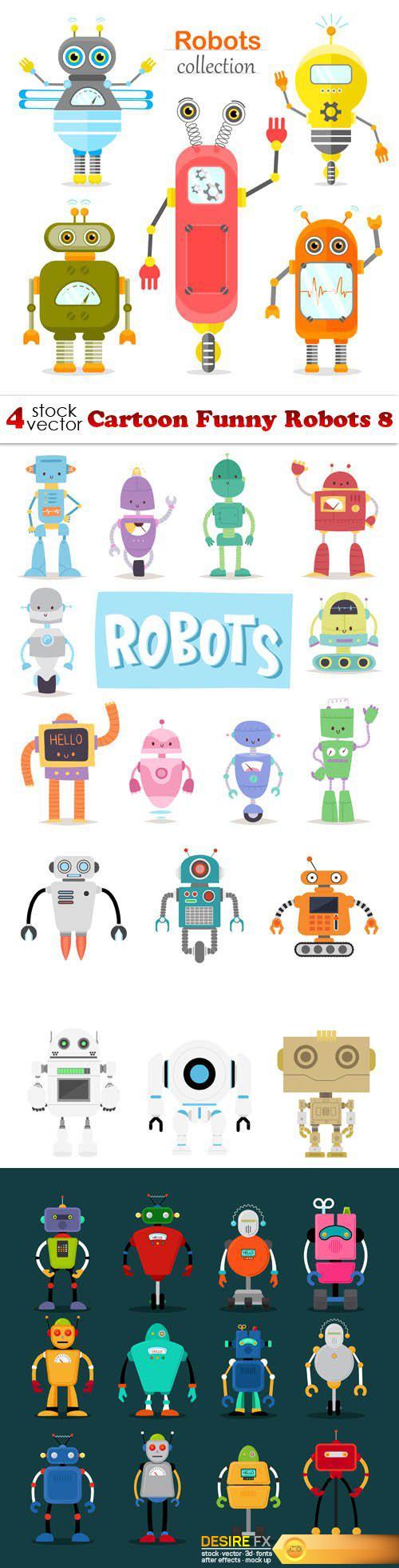 Vectors - Cartoon Funny Robots 8