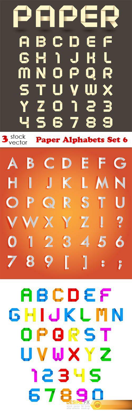 Vectors - Paper Alphabets Set 6
