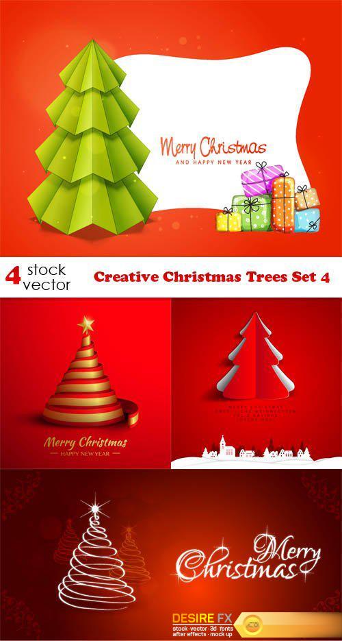 Vectors - Creative Christmas Trees Set 4