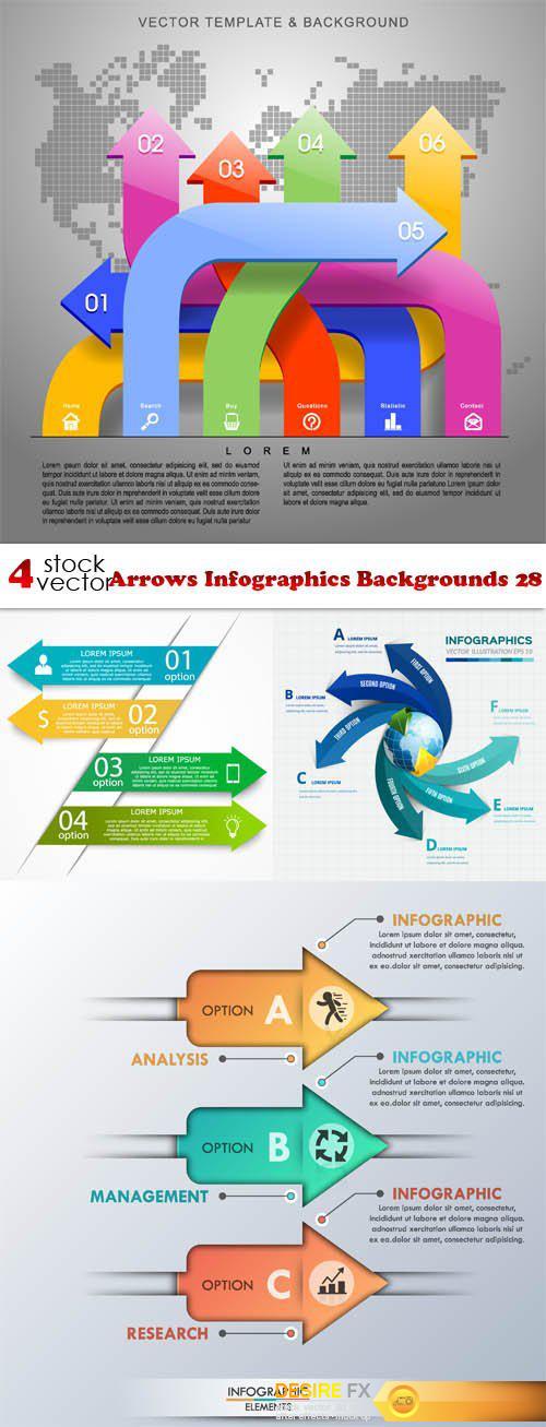Vectors - Arrows Infographics Backgrounds 28