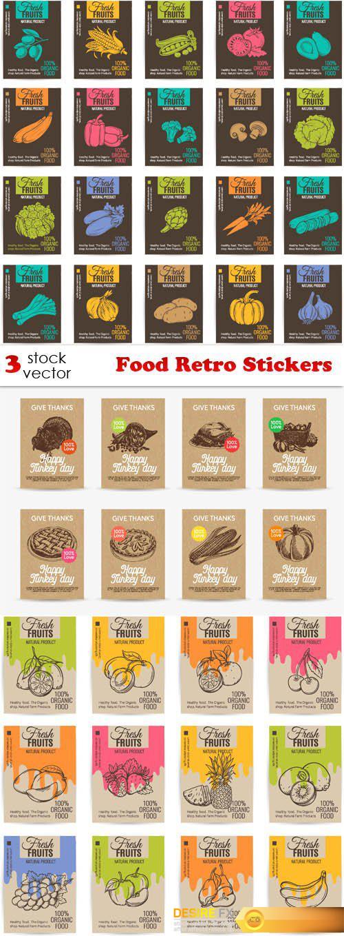 Vectors - Food Retro Stickers
