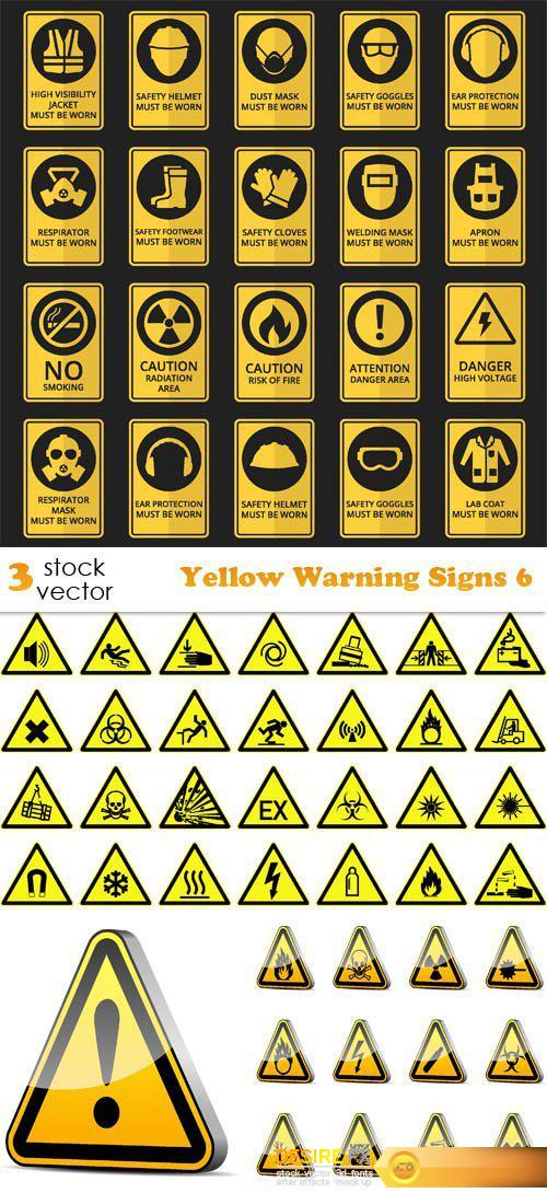 Vectors - Yellow Warning Signs 6