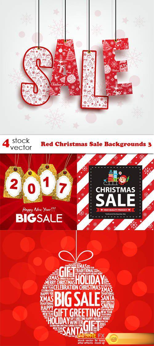 Vectors - Red Christmas Sale Backgrounds 3