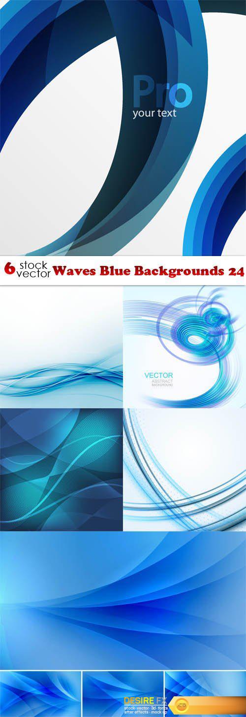 Vectors - Waves Blue Backgrounds 24
