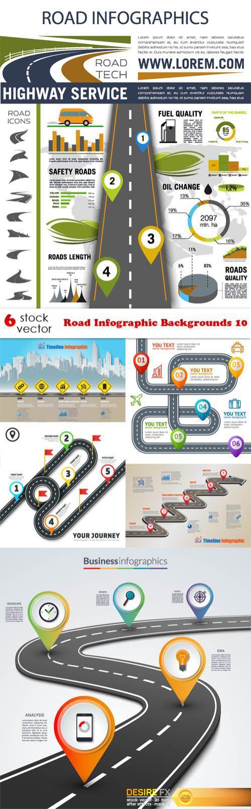 Vectors - Road Infographic Backgrounds 10
