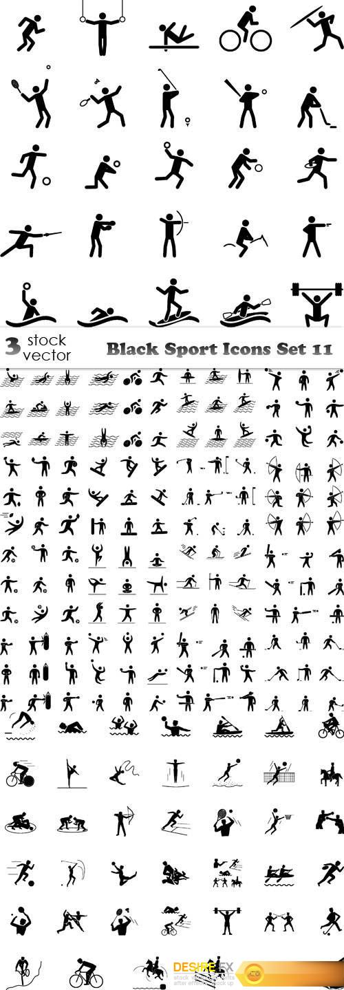 Vectors - Black Sport Icons Set 11