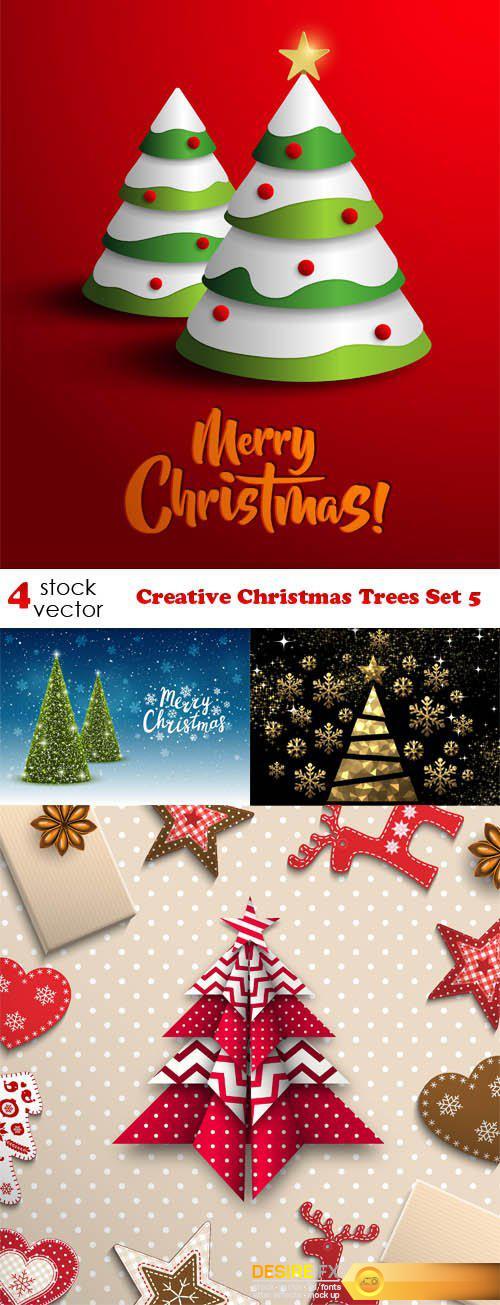 Vectors - Creative Christmas Trees Set 5