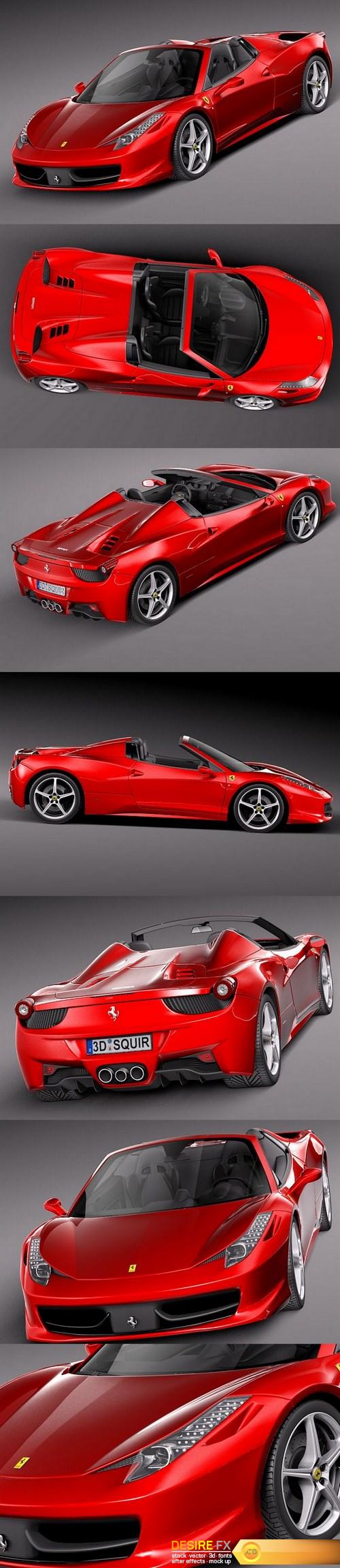 Ferrari 458 Spider 2013 3D Model (1)