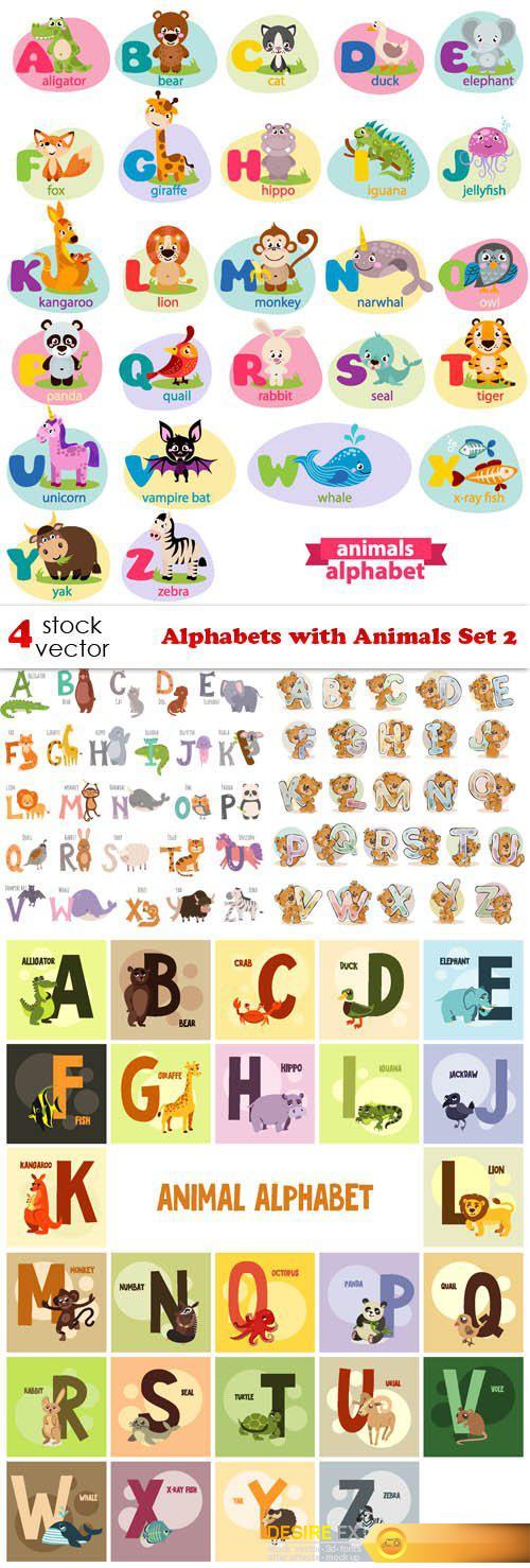 Vectors - Alphabets with Animals Set 2