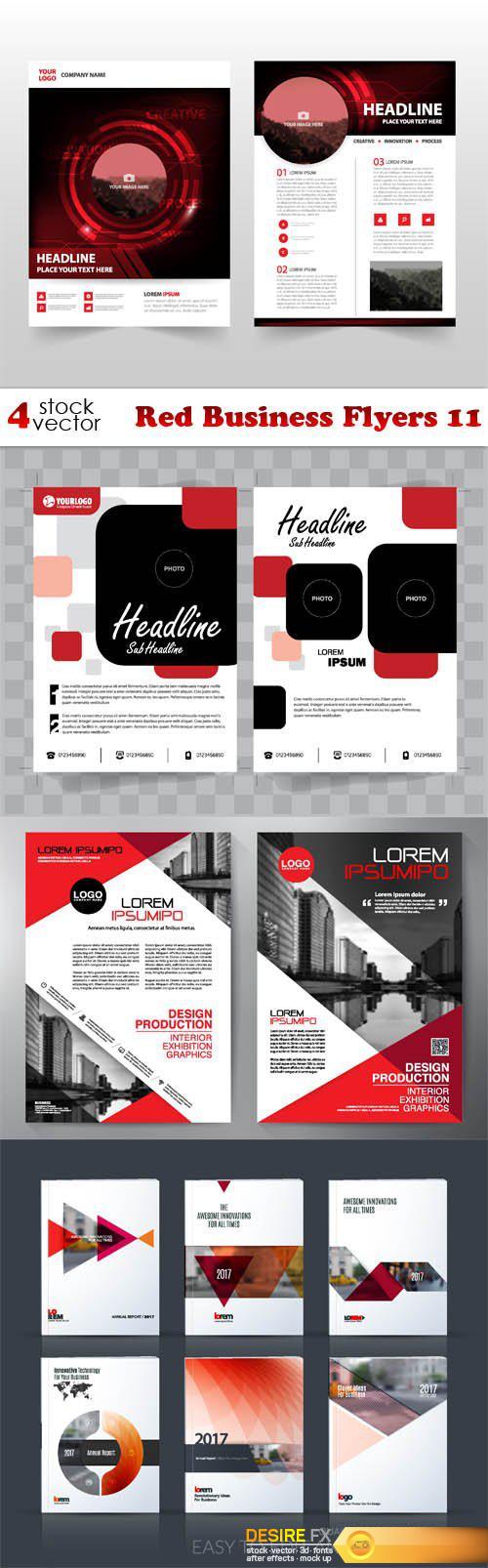 Vectors - Red Business Flyers 11