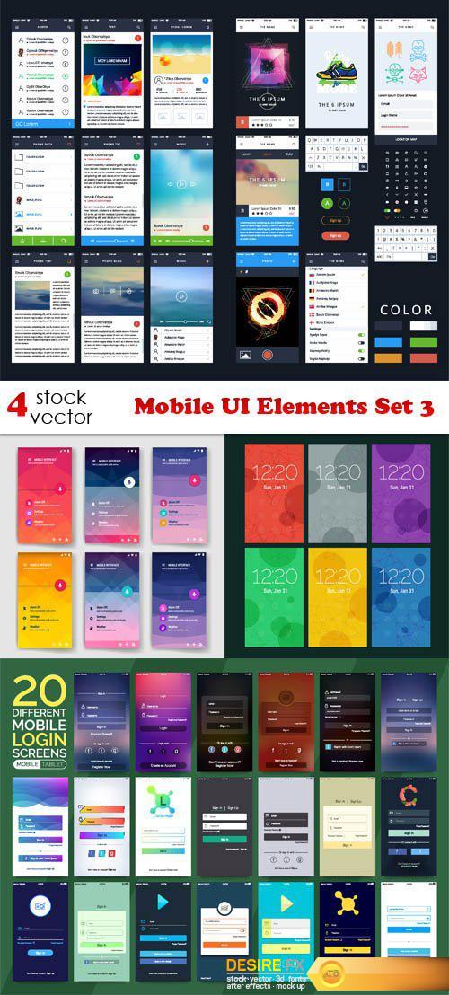 Vectors - Mobile UI Elements Set 3
