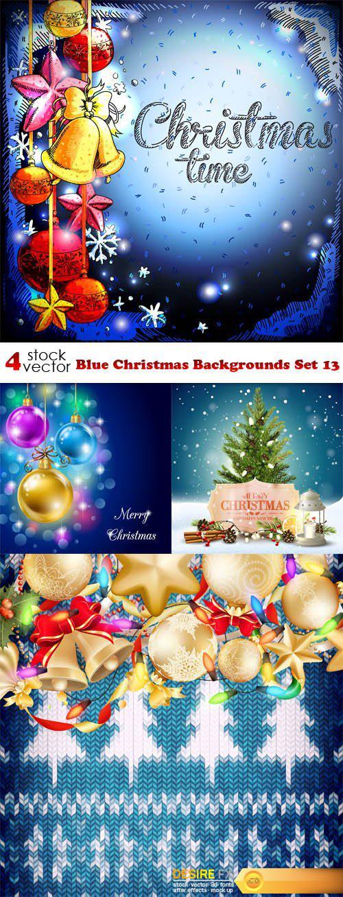 Vectors - Blue Christmas Backgrounds Set 13