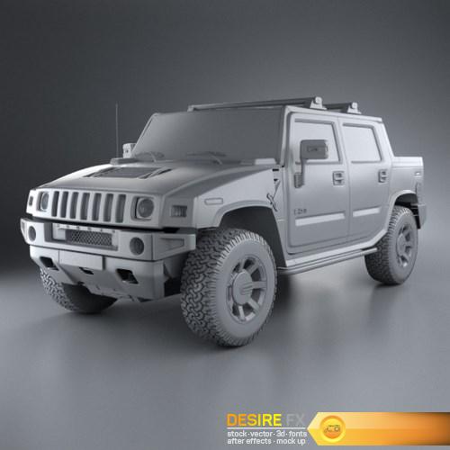 Hummer H2 SUT 2011 3D Model (8)