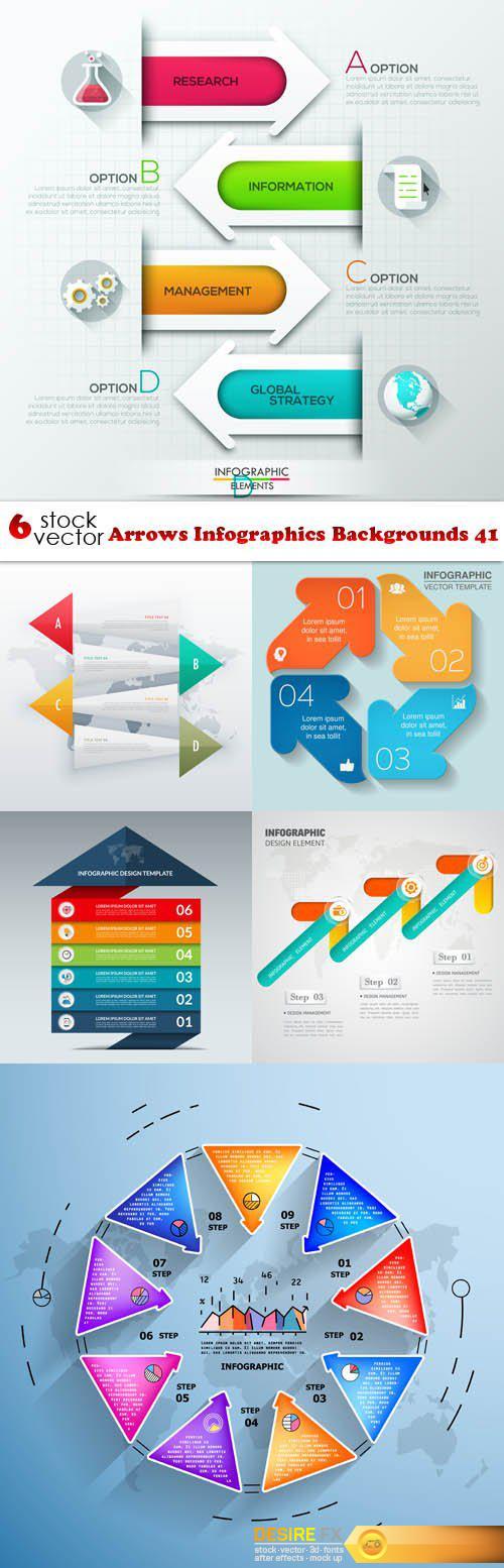 Vectors - Arrows Infographics Backgrounds 41