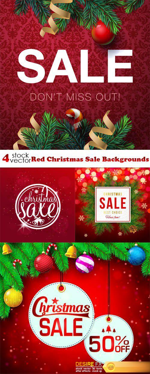 Vectors - Red Christmas Sale Backgrounds