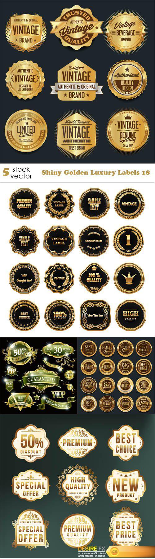 Vectors - Shiny Golden Luxury Labels 18