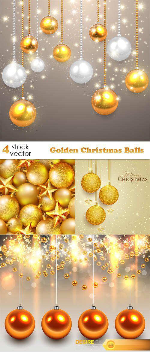 Vectors - Golden Christmas Balls