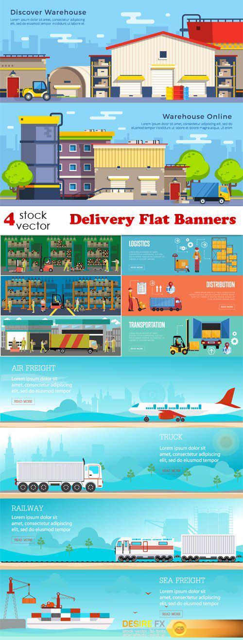 Vectors - Delivery Flat Banners