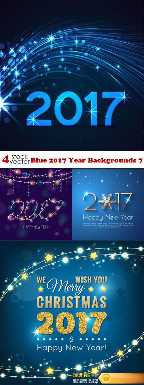 Vectors - Blue 2017 Year Backgrounds 7