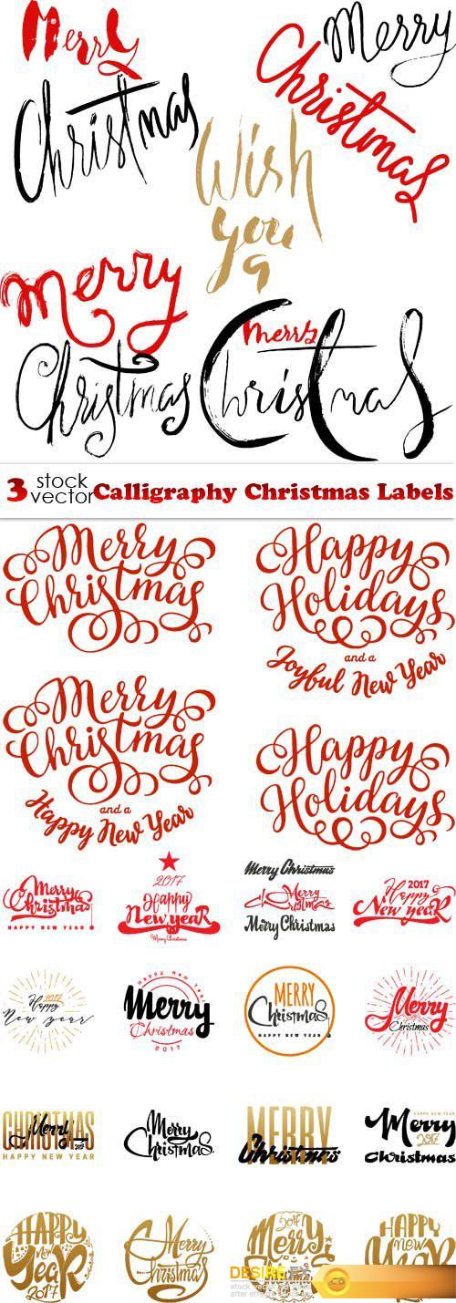 Vectors - Calligraphy Christmas Labels