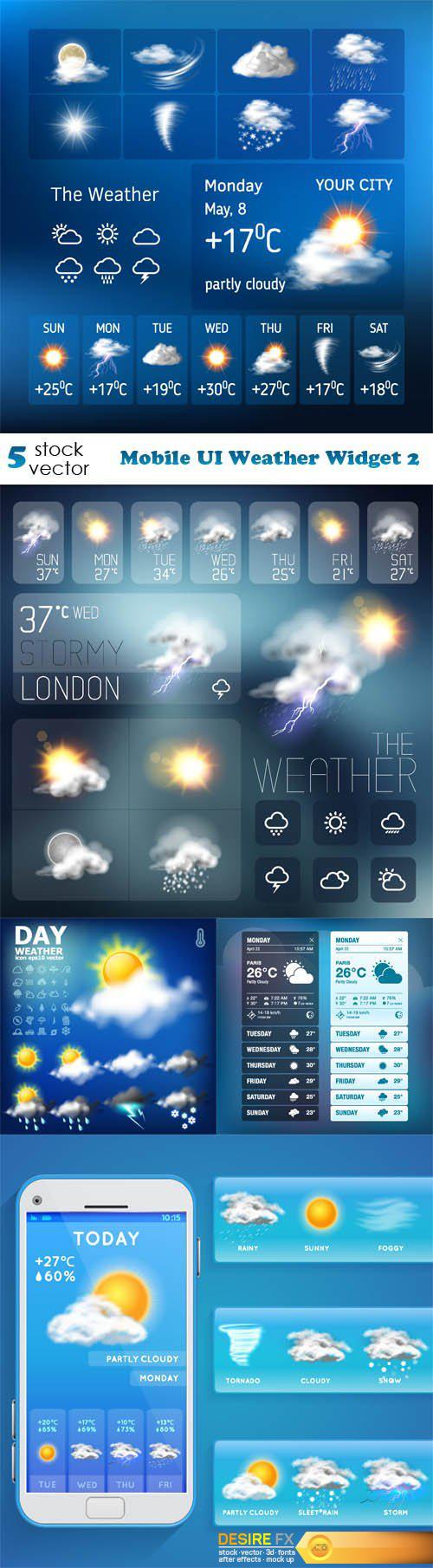 Vectors - Mobile UI Weather Widget 2