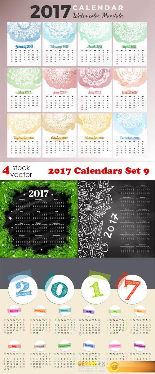Vectors - 2017 Calendars Set 9