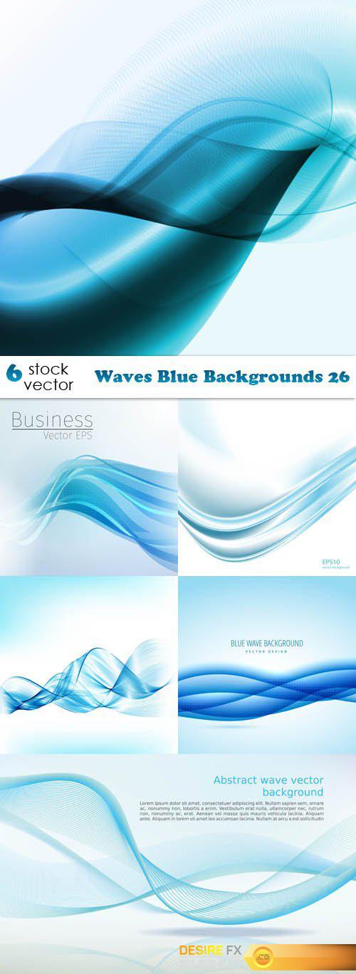 Vectors - Waves Blue Backgrounds 26