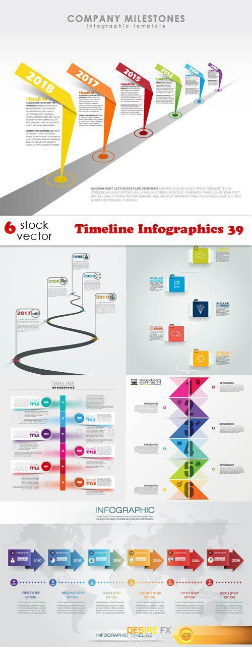 Vectors - Timeline Infographics 39
