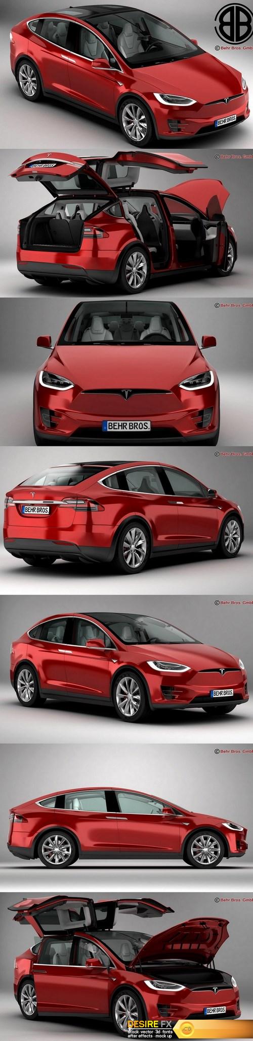 Tesla Model X 2017 3D Model (2)
